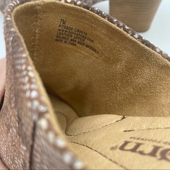 Born Eustis Snake Print Stacked Heel Mules NWOT - Picture 7 of 10